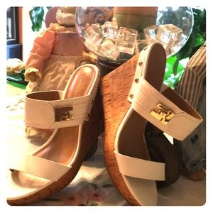 White wedge sandals-Tommy Hilfiger